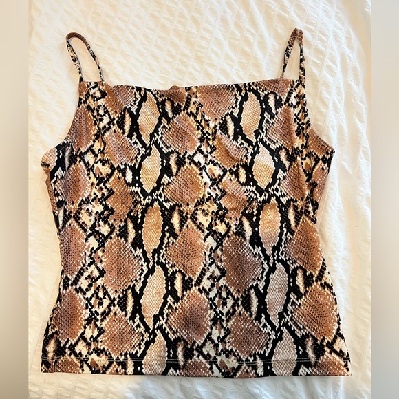 Urban outfitters snake skin cowl neck tank top - Picture 2 of 4